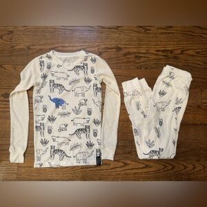 FAO Schwarz Kids Safari Color Me Two-Piece Pajama Set Animal Print Size 8